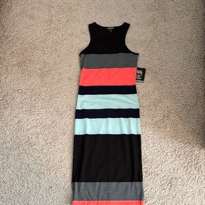 Express Striped Maxi Dress - Black, Gray, Coral, Mint, Navy
